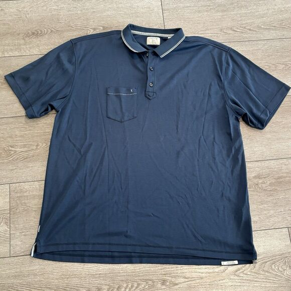 Linksoul Golf Polo Men's Blue Luxury Cotton Casual Golf Polo Size 2XL XXL - Picture 2 of 8